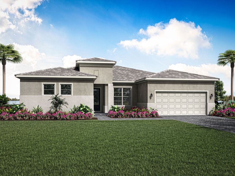 Representative exterior photo of a completed home built from the Omni by Mattamy Homes in Tradition, Port St. Lucie, FL (Image 4). Representative exterior photo of a completed home built from the Omni by Mattamy Homes in Tradition, Port St. Lucie, FL (Image 4).