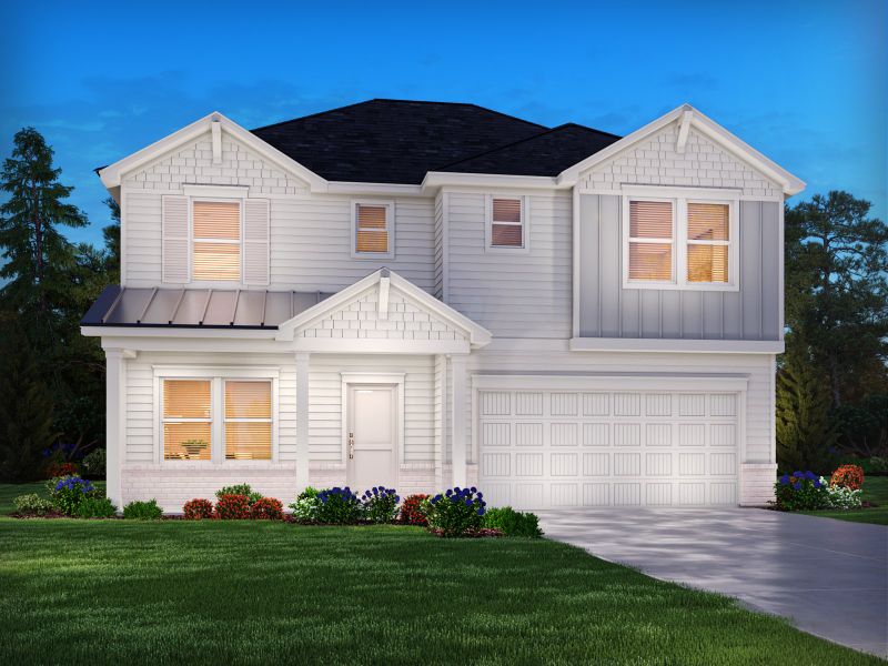 Representative exterior photo of a completed home built from the Cottonwood by Meritage Homes in Riverwood Farm, Piedmont, SC (Image 7). Representative exterior photo of a completed home built from the Cottonwood by Meritage Homes in Riverwood Farm, Piedmont, SC (Image 7).