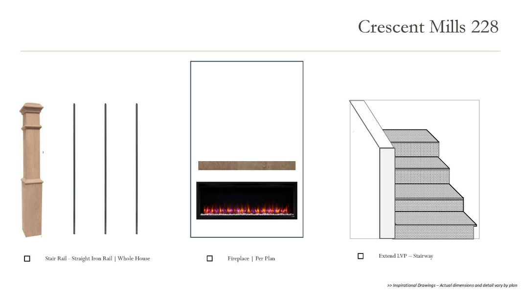 Stairway & fireplace selections