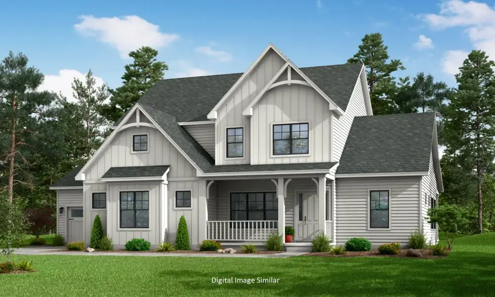 Representative exterior photo of a completed home built from the Davidson by Greybrook Homes in Deer Brook, Mooresville, NC (Image 16).