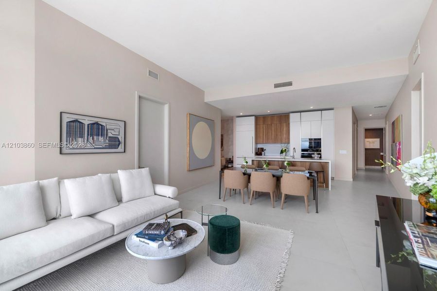 Furnished interior view inside a new home in , Miami (Image 11).