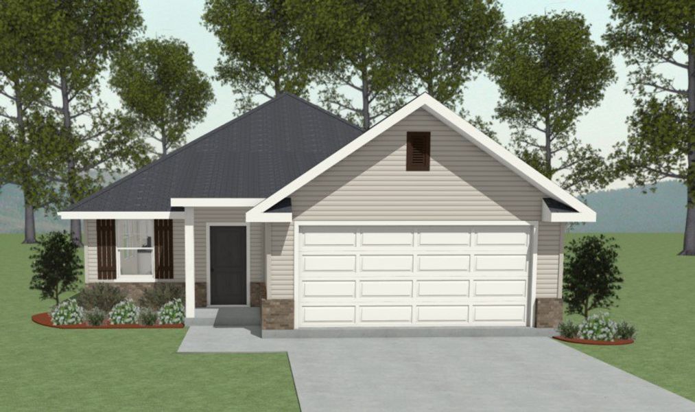 Representative exterior photo of a completed home built from the The Daisy by Avonley Homes in Bonham Trace, Bryan, TX (Image 1).