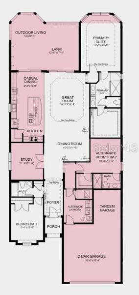 2D floor plan layout of this home in Esplanade at Wiregrass Ranch, Wesley Chapel, FL (Image 3). 2D floor plan layout of this home in Esplanade at Wiregrass Ranch, Wesley Chapel, FL (Image 3).