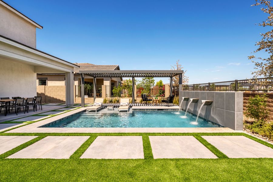 Representative exterior details of a home built from the Willow Plan 40-9 by Tri Pointe Homes in Waterston Central, Gilbert (Image 3).
