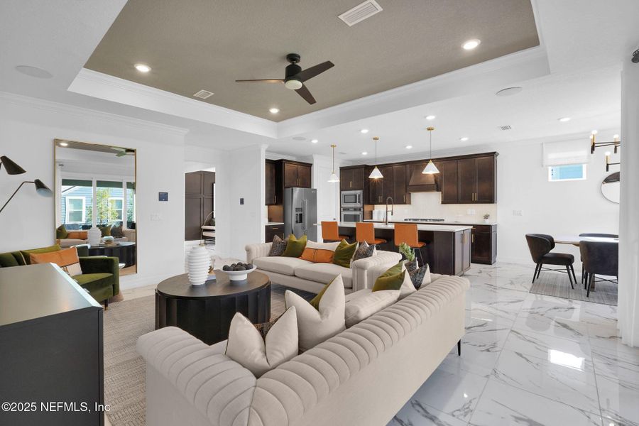 Furnished interior view inside a new home in Summer Bay at Grand Oaks, St. Augustine (Image 26). Furnished interior view inside a new home in Summer Bay at Grand Oaks, St. Augustine (Image 26).