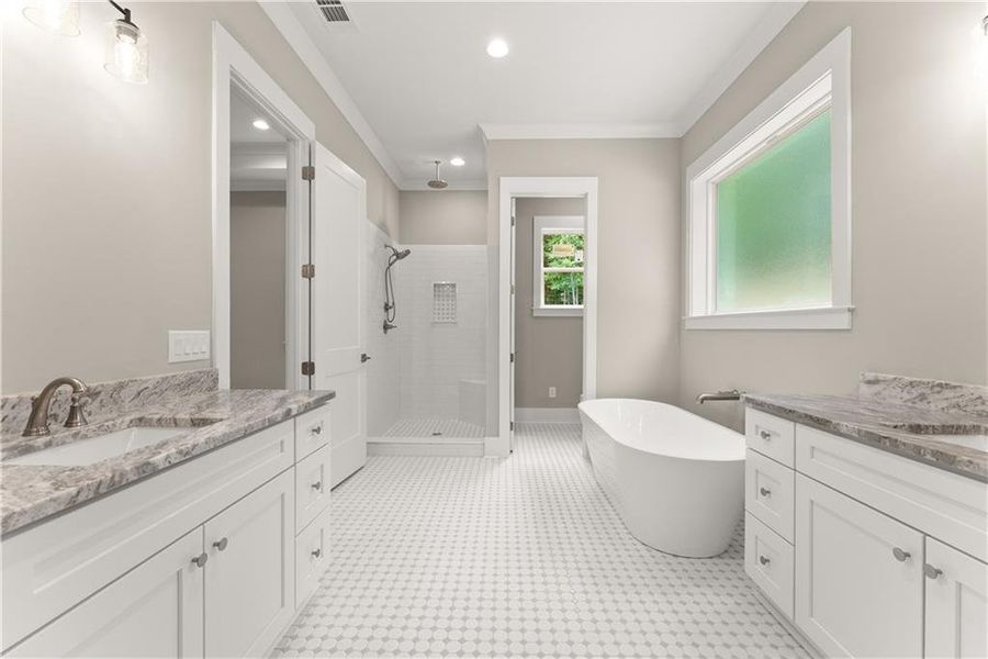 Furnished interior view inside a new home in , Cleveland (Image 36).