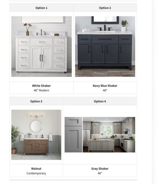 Bathroom vanities, more to choose from