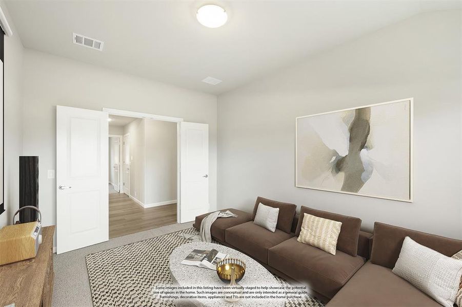 Furnished interior view inside a new home in Heartland Elements, Crandall (Image 13). Furnished interior view inside a new home in Heartland Elements, Crandall (Image 13).