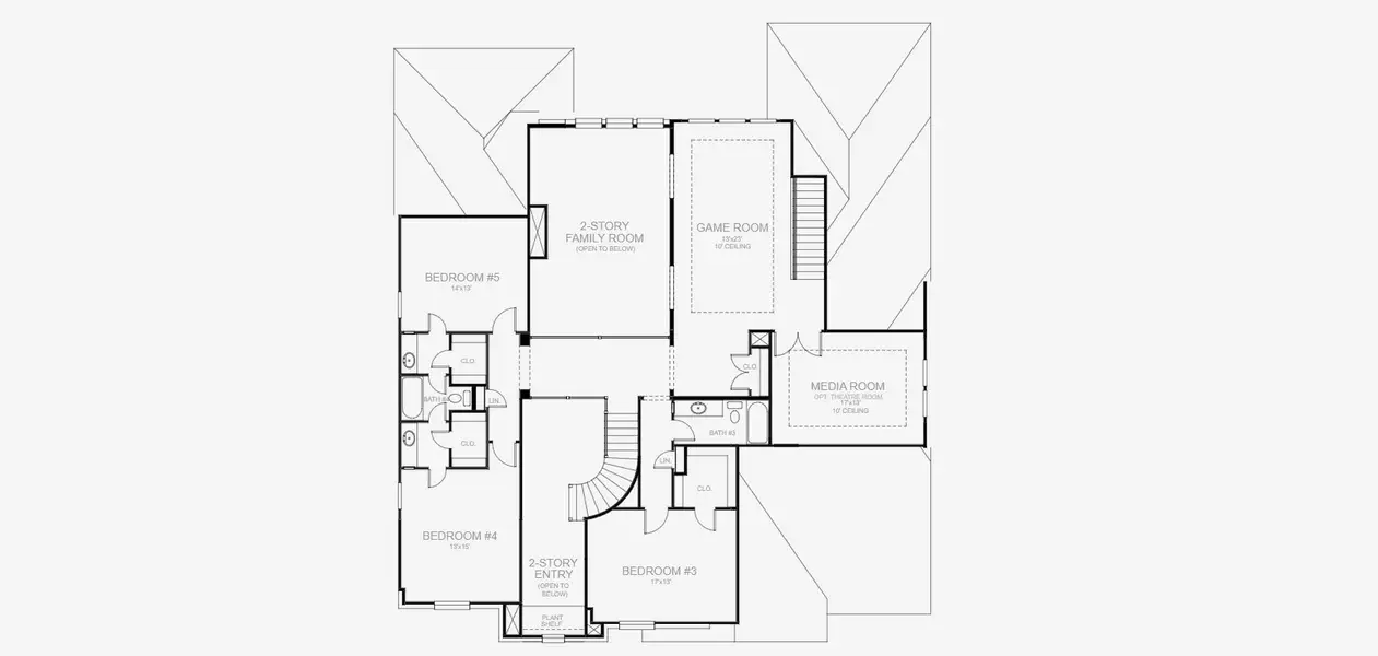 2D floor plan layout for the 4773W by Perry Homes in Johnson Ranch 70', Bulverde, TX (Image 4).