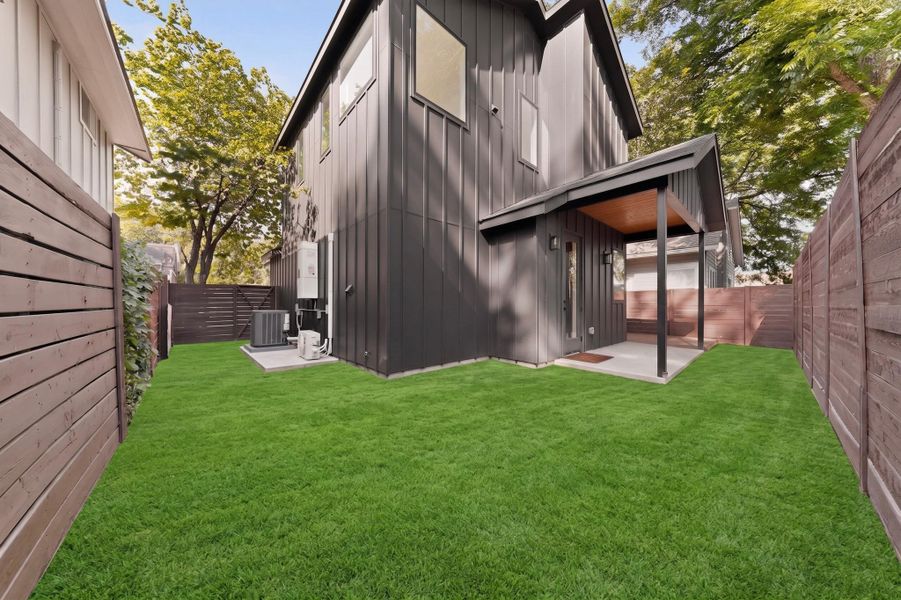 Exterior details and patio area of a home in , Austin (Image 35).
