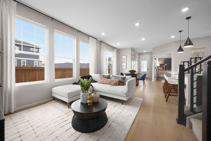 Representative furnished interior of a home built from the 1755 Modeled by KB Home in Farmlore Villas, Brighton (Image 8).