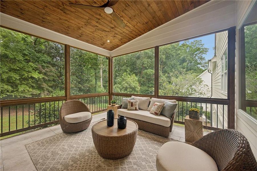 Exterior details and patio area of a home in , Atlanta (Image 42).