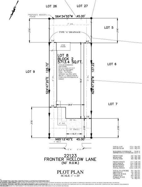 22123 Frontier Hollow Lane Preliminary Plot Plan 22123 Frontier Hollow Lane Preliminary Plot Plan