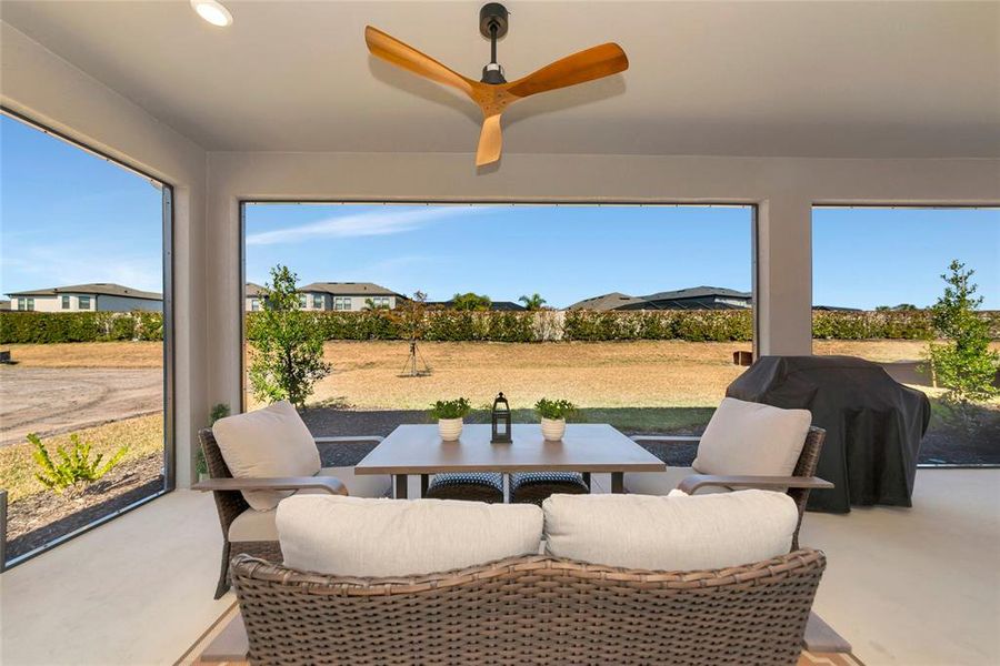 Exterior details and patio area of a home in Skye Ranch Community Group Page, Sarasota (Image 29).