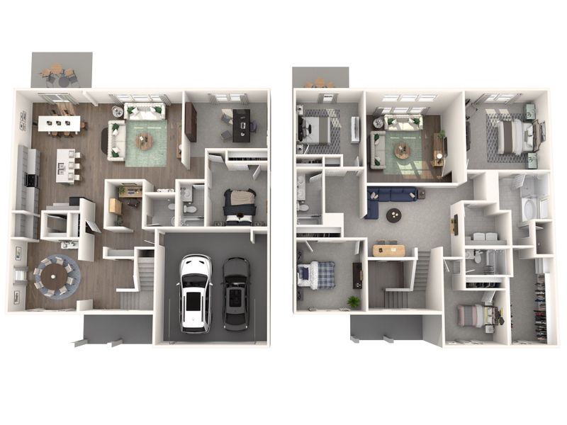 2D floor plan layout for the Bloomington by Meritage Homes in Chestnut Grove, Greer, SC (Image 4). 2D floor plan layout for the Bloomington by Meritage Homes in Chestnut Grove, Greer, SC (Image 4).