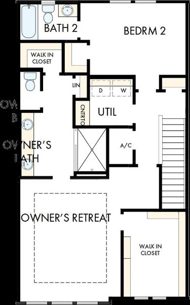 2D floor plan layout of this home in Emerald Landing at Waterside at Lakewood Ranch – City Homes, Sarasota, FL (Image 4).