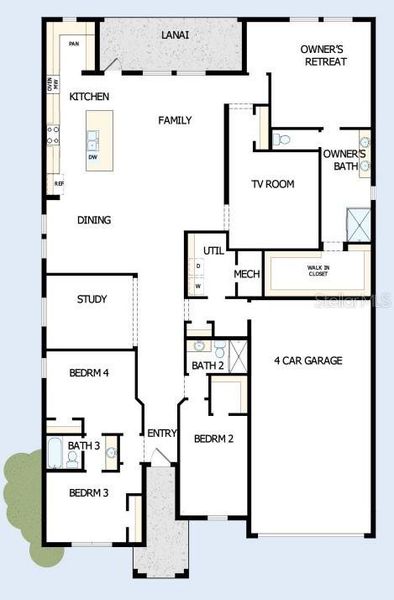 2D floor plan layout of this home in Coasterra, Palmetto, FL (Image 2).