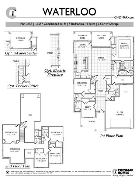 2D floor plan layout for the Waterloo by Chesmar Homes in Village at Three Oaks, Seguin, TX (Image 3). 2D floor plan layout for the Waterloo by Chesmar Homes in Village at Three Oaks, Seguin, TX (Image 3).