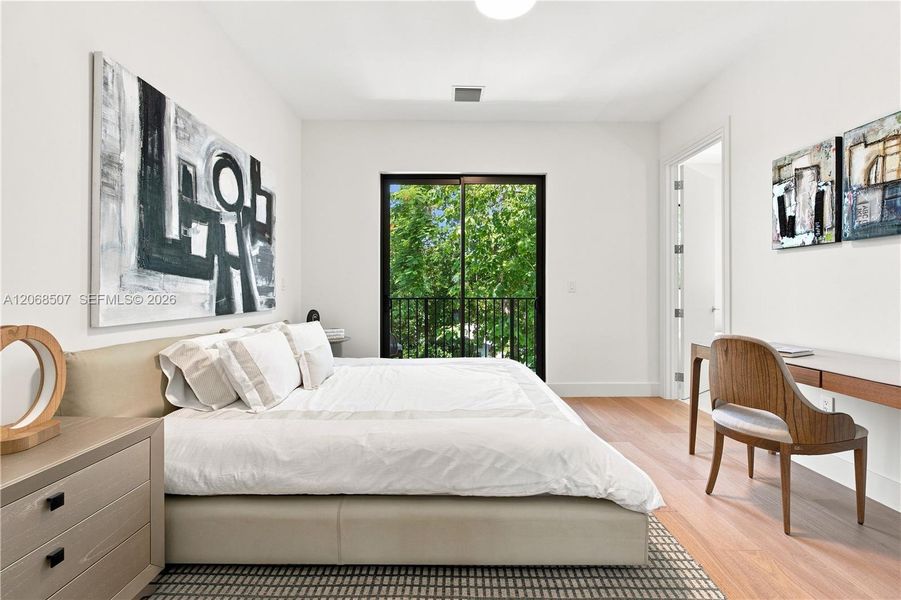 East exposure with private balcony overlooking the pool and backyard East exposure with private balcony overlooking the pool and backyard