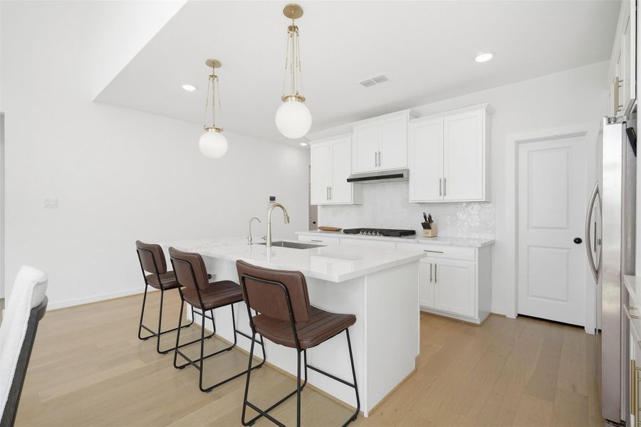 Furnished interior view inside a new home in Bridgeland 45', 50', 70', Cypress (Image 10). Furnished interior view inside a new home in Bridgeland 45', 50', 70', Cypress (Image 10).