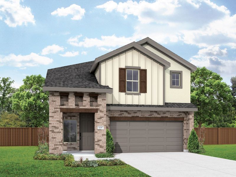 2D floor plan layout for the Polaris by DRB Homes in Prominence, San Antonio, TX (Image 13).