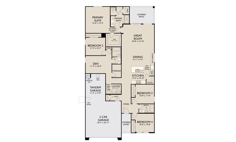 2D floor plan layout for the Sage by Ashton Woods in Aloravita, Peoria, AZ (Image 5).