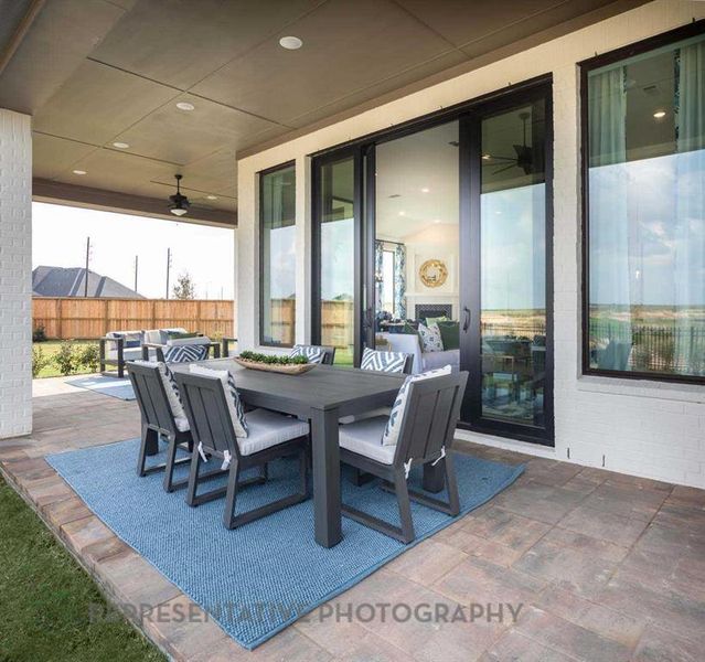Exterior details and patio area of a home in Sandbrock Ranch, Aubrey (Image 3).