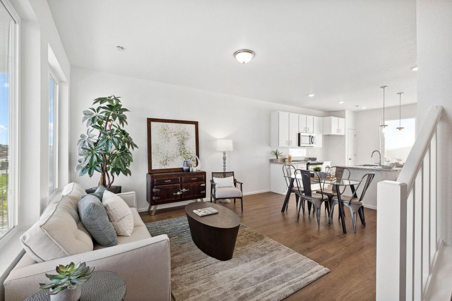 Furnished interior view inside a new home in Green Valley Ranch, Aurora (Image 6). Furnished interior view inside a new home in Green Valley Ranch, Aurora (Image 6).