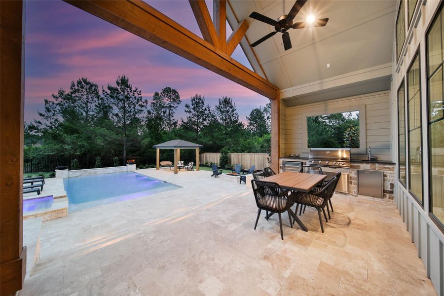 Image of representative of how you can construct a outdoor patio with pool in your backyard