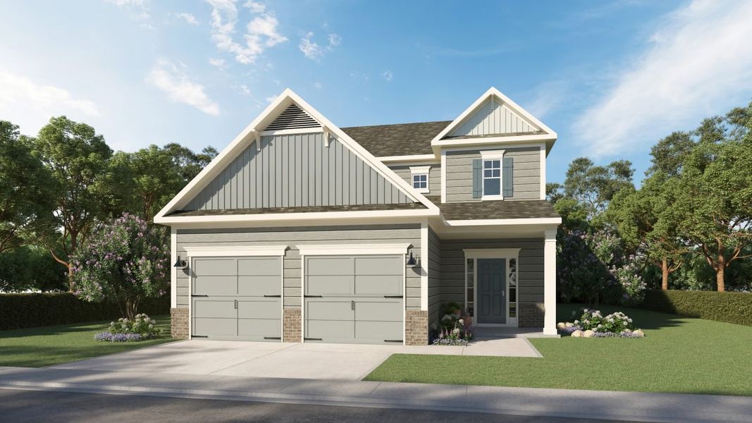 Representative exterior photo of a completed home built from the Bradley by Kerley Family Homes in The View at Groover's Lake, Lithia Springs, GA (Image 2).