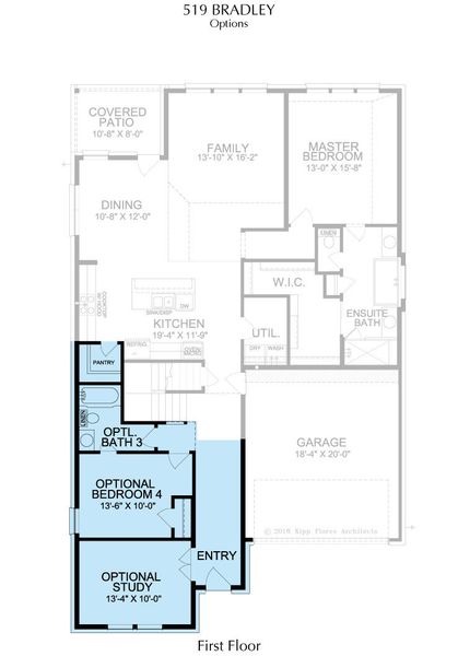 2D floor plan layout for the Bradley by Landon Homes in East Village - Classic Series, Frisco, TX (Image 34). 2D floor plan layout for the Bradley by Landon Homes in East Village - Classic Series, Frisco, TX (Image 34).