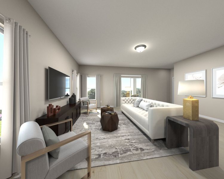 Living room in the Verona floorplan