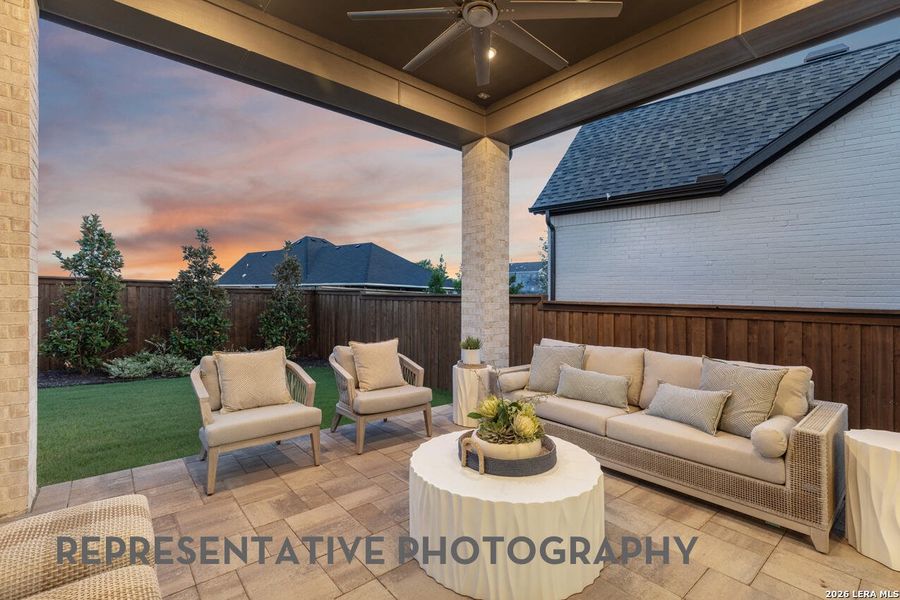 Exterior details and patio area of a home in Briggs Ranch, San Antonio (Image 20).