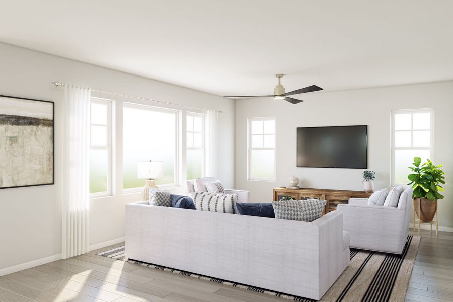 Representative furnished interior of a home built from the 3502 by Tri Pointe Homes in The Aurora Highlands, Aurora (Image 5).