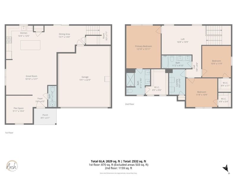 2D floor plan layout of this home in Walkers Mill, Edgemoor, SC (Image 5).