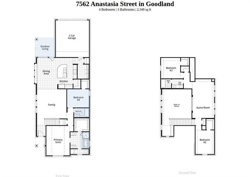 2D floor plan layout of this home in Goodland, Midlothian, TX (Image 3).