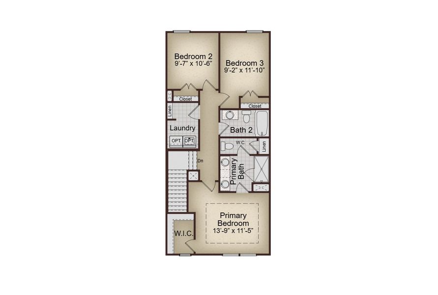 2D floor plan layout for the Winslow by McKinley Homes in Marietta Crossing Township, Marietta, GA (Image 3).