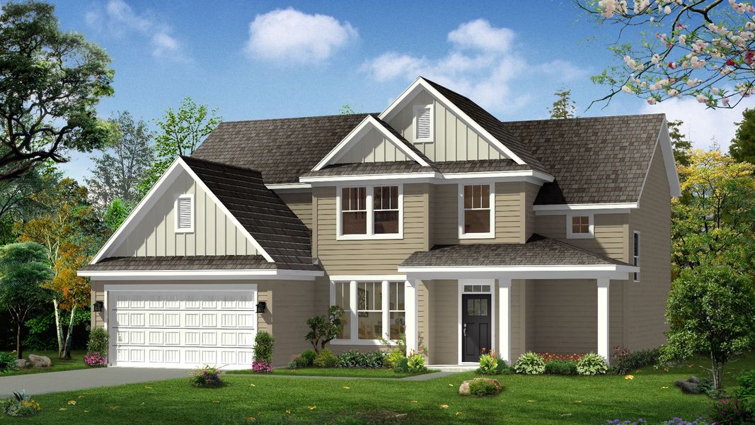 Representative exterior photo of a completed home built from the Arlington by DRB Homes in Rosemary Grove, Greenville, SC (Image 21).