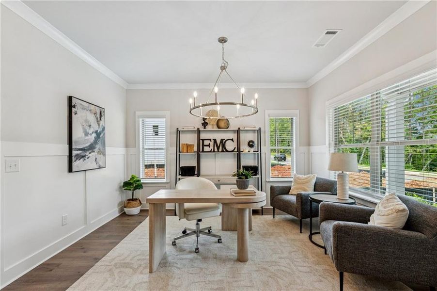 Furnished interior view inside a new home in , Flowery Branch (Image 6). Furnished interior view inside a new home in , Flowery Branch (Image 6).