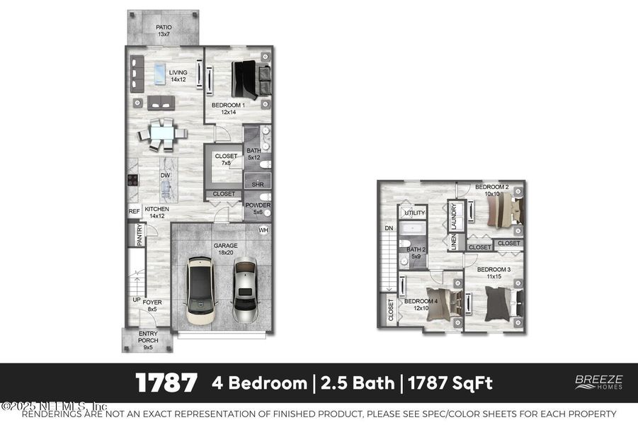 2D floor plan layout of this home in Saddle Oaks, Jacksonville, FL (Image 3). 2D floor plan layout of this home in Saddle Oaks, Jacksonville, FL (Image 3).
