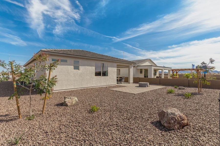 Exterior details and patio area of a home in Camilo at Santana, Yuma (Image 4).