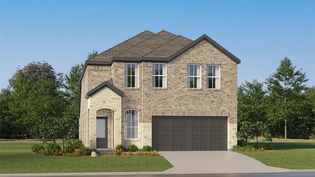Front exterior of a new home in Cypress Green, Tomball, TX, highlighting curb appeal (Image 1). Front exterior of a new home in Cypress Green, Tomball, TX, highlighting curb appeal (Image 1).