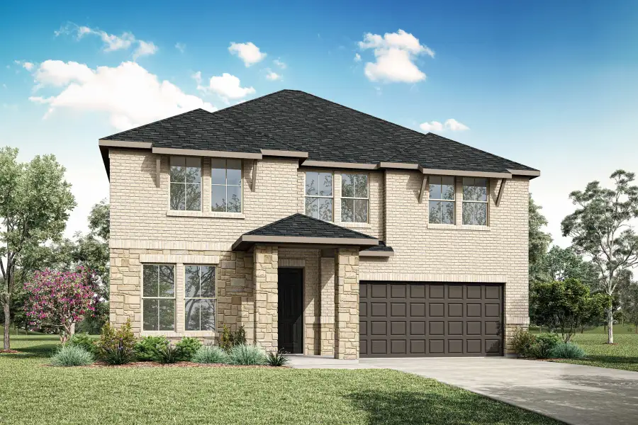 Representative exterior photo of a completed home built from the Ivy by Tri Pointe Homes in Bridgewater, Midlothian, TX (Image 2). Representative exterior photo of a completed home built from the Ivy by Tri Pointe Homes in Bridgewater, Midlothian, TX (Image 2).