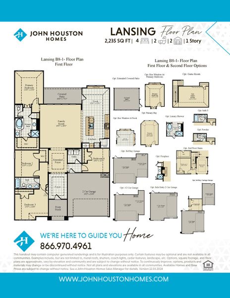 2D floor plan layout for the Lansing by John Houston Homes in Hayes Crossing - Phase 2, Midlothian, TX (Image 3).
