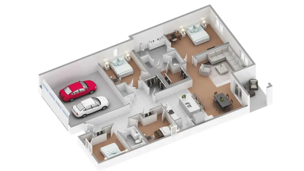 2D floor plan layout of this home in Hamilton Bluff, Lake Hamilton, FL (Image 4).