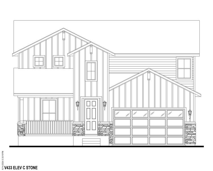 Plan V433 Elevation C w/ Stone