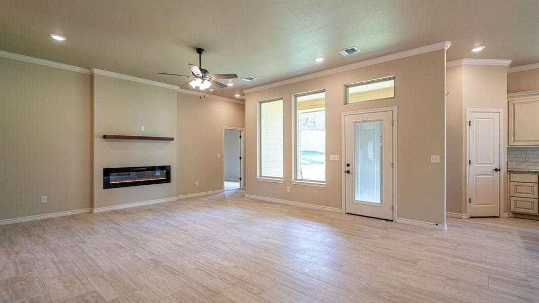 Living room with electric Living room with electric