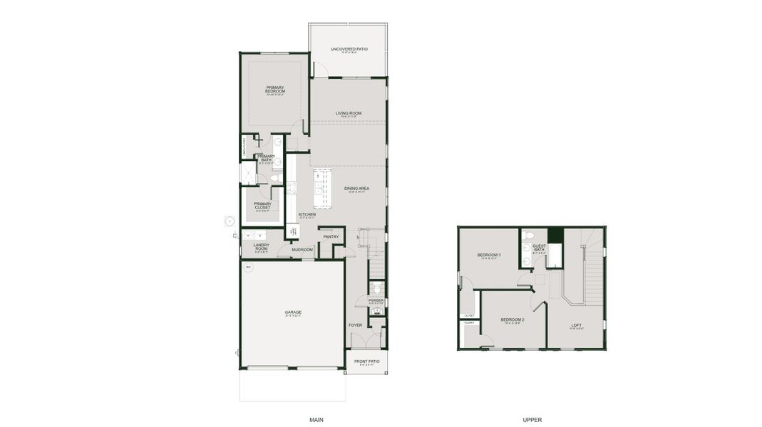 2D floor plan layout for the The Everwood by Greentech Homes LLC in The Thicket at Sedman Hills, Hixson, TN (Image 4). 2D floor plan layout for the The Everwood by Greentech Homes LLC in The Thicket at Sedman Hills, Hixson, TN (Image 4).