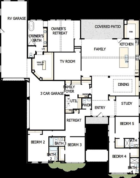 2D floor plan layout of this home in Tierra at Legado West, Queen Creek, AZ (Image 3).