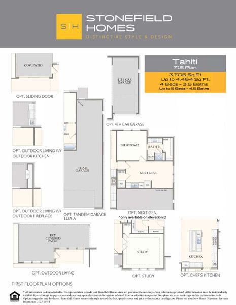 2D floor plan layout for the Tahiti by Stonefield Homes in Heath Golf and Yacht Club, Rockwall, TX (Image 35).